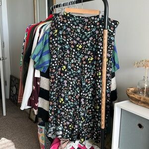 LOFT Floral Wide Leg Pants